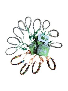 ECOIST bracelets set upcycled silver and multicolour